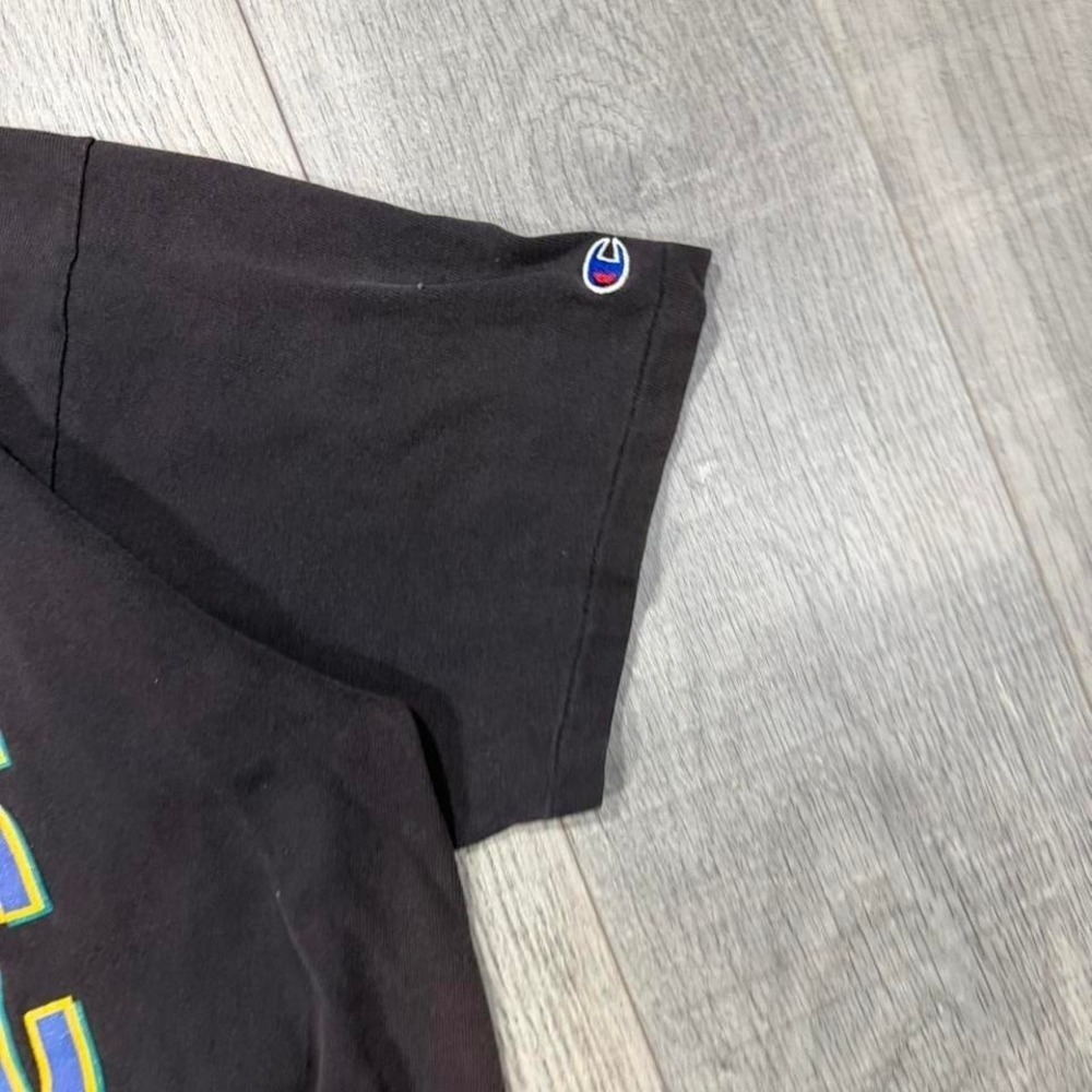 90s single stitch, champion athletic super faded, black and blue sportswear tee - Picture 3 of 7